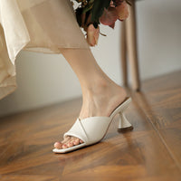 Soft Sheepskin Simple Cold Style Elegant Outdoor Slippers For Women