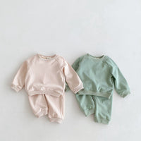 Children's Cotton Comfortable Solid Color Casual Suit