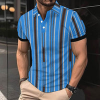 Fashion Casual Men's American Printed Short Sleeve