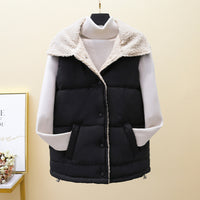 Sleeveless Vest Warm Down Cotton Lamb Wool Vest For Women
