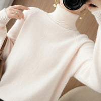 Women's Fashion High Collar Knitted Sweater