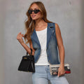 Women's Denim Jacket Vest Top