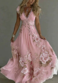 Independent Station New Digital Printing Women's Sleeveless Long Dress Fashion Long Skirt