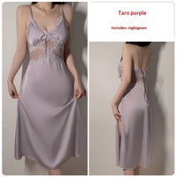 Silky Camisole Nightgown With Built In Chest Pads Perfect As A Loungewear Robe