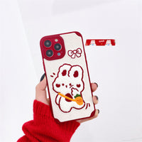 Red Rabbit Embroidered Woolen New Year Mobile Phone Case