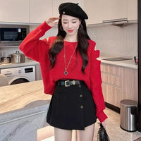 Solid Color Age-reducing Versatile Loose Sweater