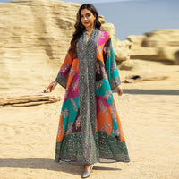 Womens Fashion Printed Long-Sleeve Dress