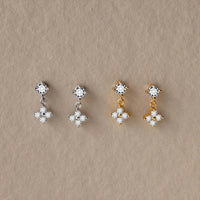 Women's Simple Fashion Zircon Flower Earrings