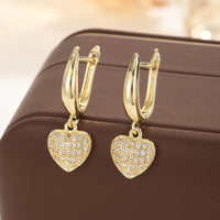 Gold Small Hoop Earrings With Zircon Inlays