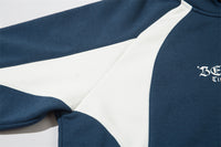 Color Contrast Patchwork Alphabet Plus Velvet Sweater Men