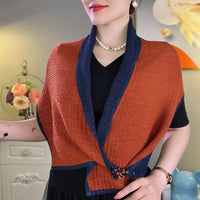 Crumpled Small Flower Magnetic Snap Double-sided Two-color Scarf
