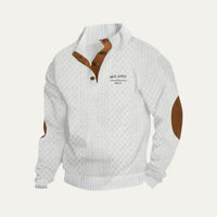 Men's Sweater Half Cardigan Jacquard 3D Three-dimensional