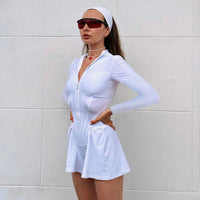 Casual Zipper Waist Shaping Wide Leg Jumpsuit