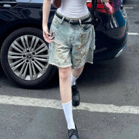 Casual Slim-fit Capri Denim Shorts