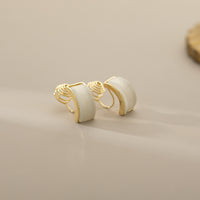 Exquisite And Small Opal Geometric Ear Studs