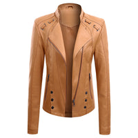 New Spring And Autumn New Leather PU Leather Jacket Women's Short
