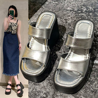 Wedge Platform Platform Slippers Female High Heel Slippers