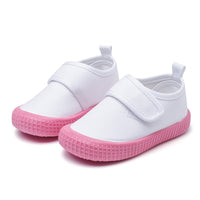 Children's Canvas Indoor Slip-on Elastic White Shoes