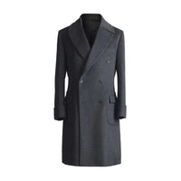 Vintage Wool Woolen Coat Polo Business Long