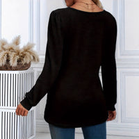 Plus-size Women's Casual And Fashionable Square-neck Long-sleeve Top