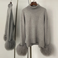 Loose-fitting Turtleneck Pullover Knit Sweater For Women
