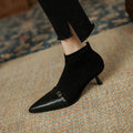 Black Womens Ankle Boots With A Thin Heel Stylish Versatile And Figure-flattering