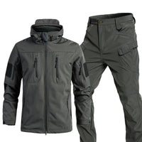 Outdoor Fleece-lined Thermal Jacket Waterproof And Hard-wearing Mountaineering Clothing Training Suit Military Fans
