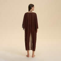 Chiffon Tassel Blouse Robe, Loose-fitting Sheer Sleepwear