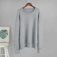 Loose And Warm Simple Pullover Solid Color Knitted Sweater