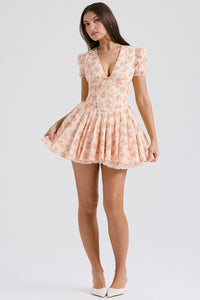 French-style Sweet Floral Puff-Sleeve Dress For Women