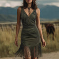 New Womens Fashionable Casual Tassel Dress