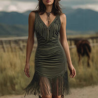 New Womens Fashionable Casual Tassel Dress