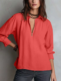 Womens Western-style Shirt-collar Pullover