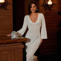 Sweater Long Dress Slim-fit Knit Dress