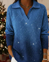 New Solid-color Long-sleeve Top Shimmering Sweater