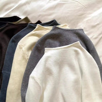 Simple Casual Stand Collar Shoulder Long Sleeve Sweater