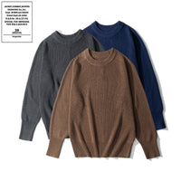 Woolen Sweater Warm Thick Solid Color Long Sleeve Sweater