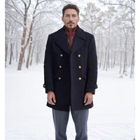 Men's Long-Sleeve British-Style Fashionable Wool Coat