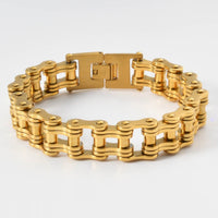 Machinelike Gold Mens Bracelet With A Curved Plate And Mesh Designstylish Hip-hop Wristband