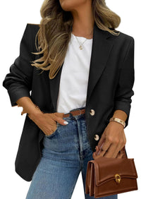 Casual Long-sleeve Coat Solid Color