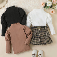 Fashion Houndstooth With Belt Skirt