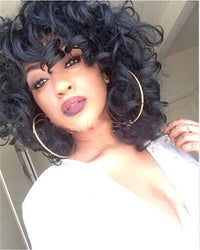 African Black Curly Wig European Beauty Short Fluffy Black Explosive Headgear Wig