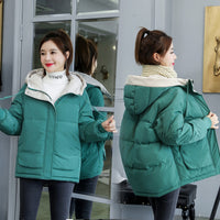 Women's Short, Loose-Fitting, Padded Cotton Jacket Coats