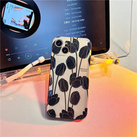 Japanese And Korean Ins Dark Wind Tulip Flower Mobile Phone Case