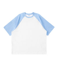 Menswear T-shirt Candy Color Contrast Color Raglan Sleeve