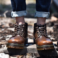 Martin Boots Men's Middle Cut British Style Shoes All-match Tooling Boots