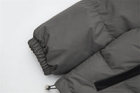Men's Winter Loose Casual Contrast Color Stand Collar Cotton Coat Jacket