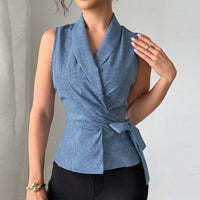 Fashionable Elegant Women's Slim Sleeveless Shirt