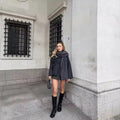Women's Asymmetric Scarf Shorts Knitted Coat