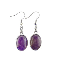 Natural Crystal Oval Egg-shaped Earrings